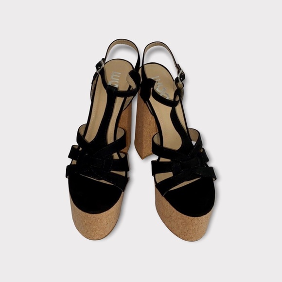 *New* Ego Mega platform Black and cork color Heel - Picture 1 of 4